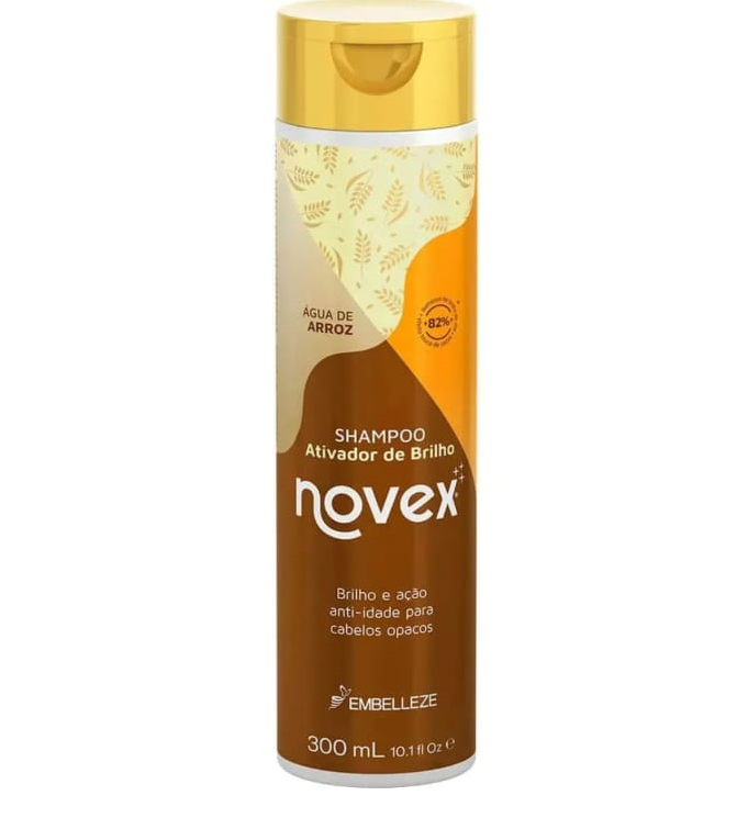 Shampoo activador de brillo con agua de arroz- Novex